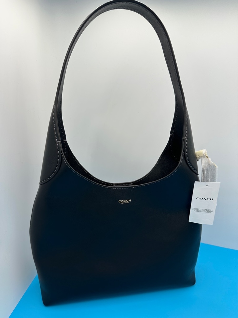 NEW! Coach Brooklyn Shoulder Bag 28 Black Smooth leather. Brand New with tags.